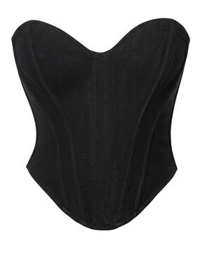 Black Beyond The Sea Linen Corset Top